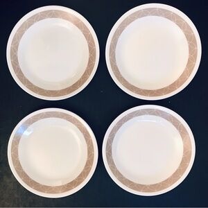 Corelle Sand Sketch Set of 4 Bread Side Dessert Plates 6.75” Retired pattern